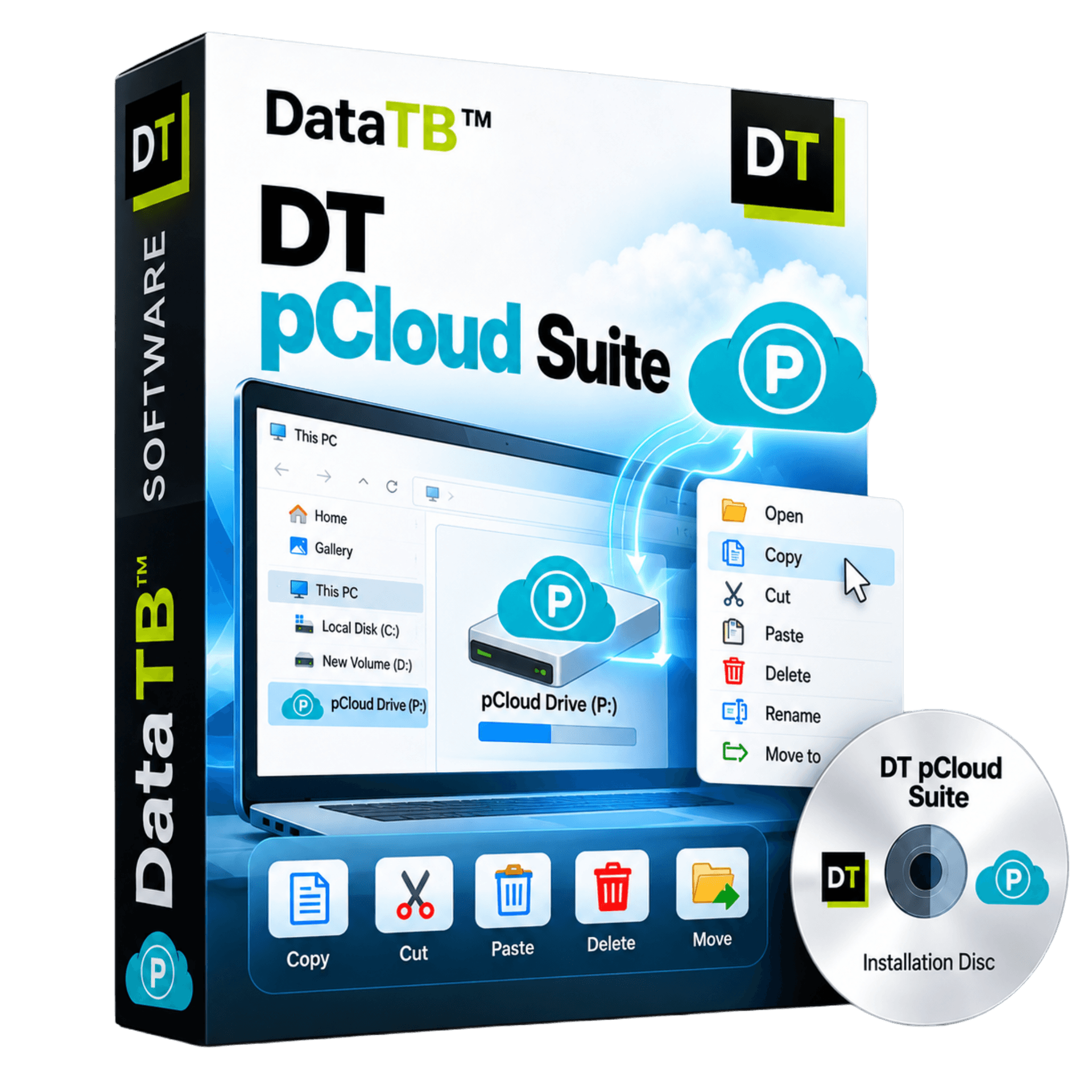 pCloud mounted as a drive letter in File Explorer through DT pCloud Suite