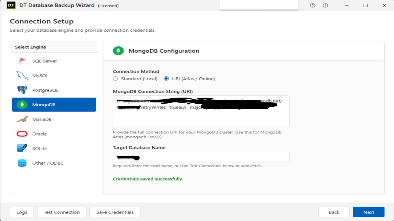 Connect the database